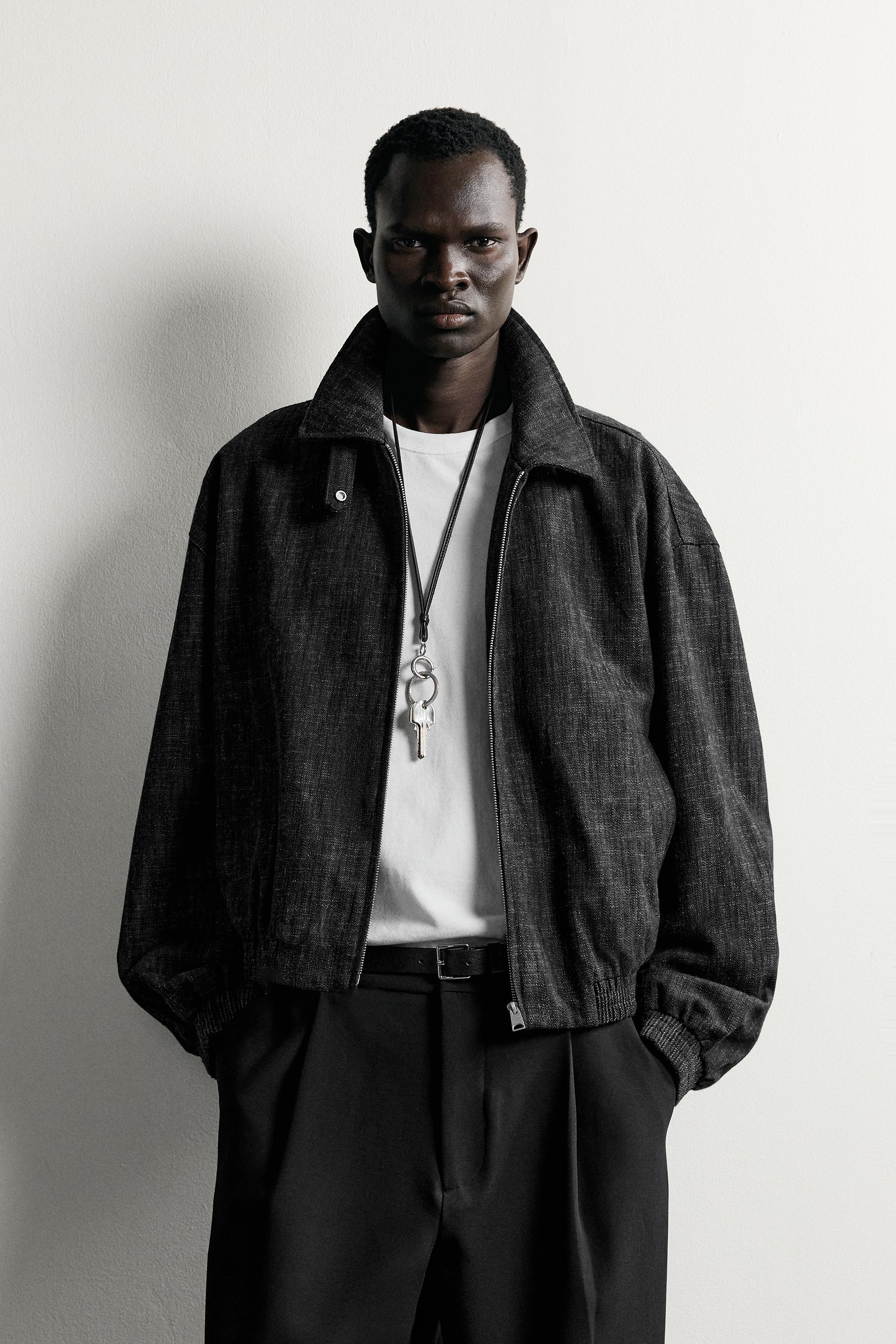 COTTON-BLEND STRUCTURED JACKET